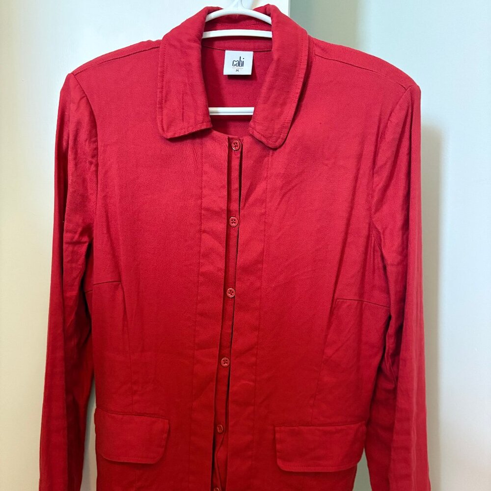 Cabi linen blend jacket, Red, Size medium